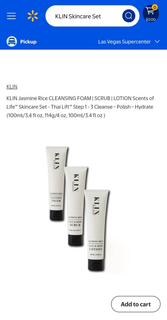 Walmart Rice Skincare Set